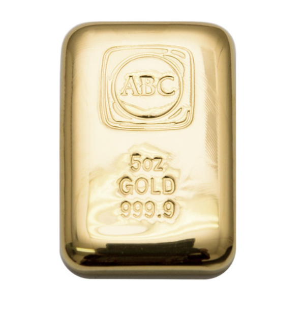 5oz ABC Bullion Gold Cast Bar 999.9