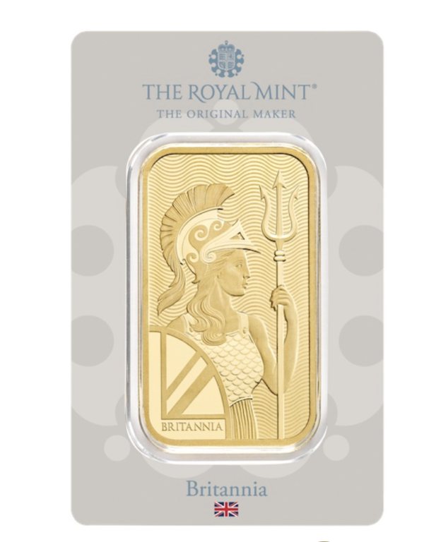 50g The Royal Mint Britannia Gold Minted Tablet 999.9